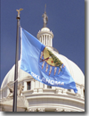 Capitol Dome with Oklahoma State Flag
